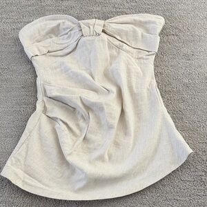 Zara Cream Strapless Top